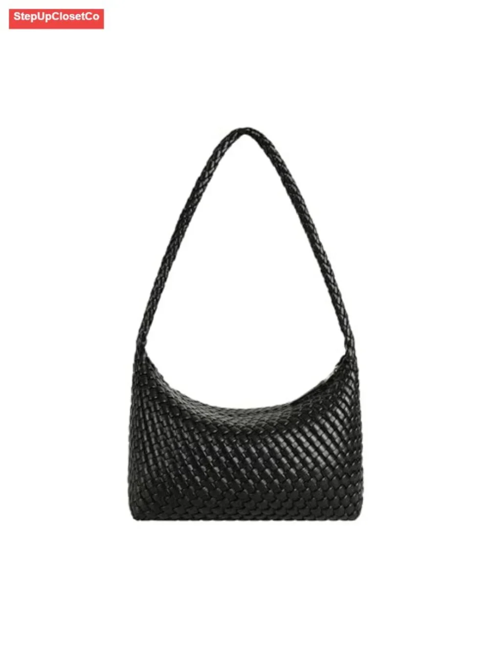 Vegan Leather Woven Tote Bag Slouchy Hobo Purse for Women Shoulder Handbag